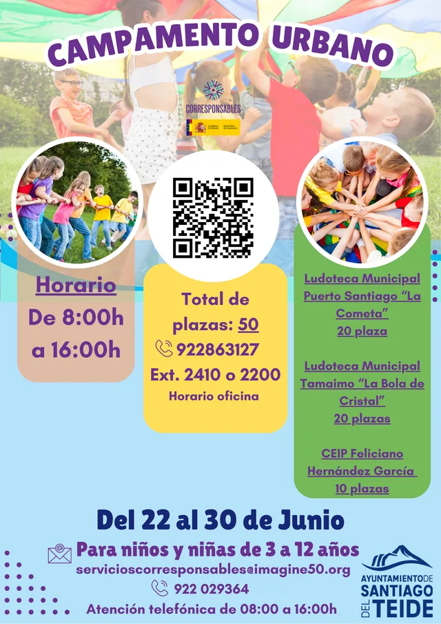 Campamento Gratuito de Verano en Ludotecas Municipales y CEIP Feliciano Hernández García — Infantil y Familiar en Santiago del Teide, Tenerife