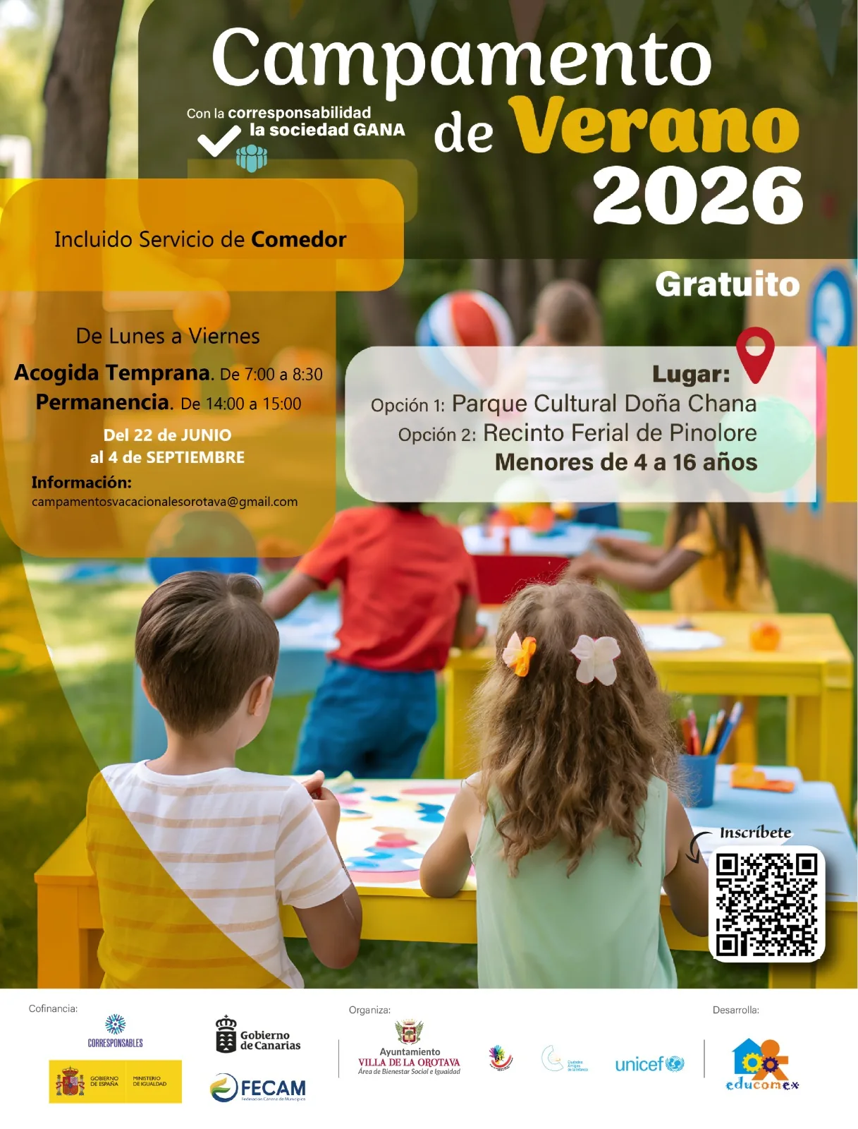 Campamentos de Verano 2026 — Infantil y Familiar en La Orotava, Tenerife