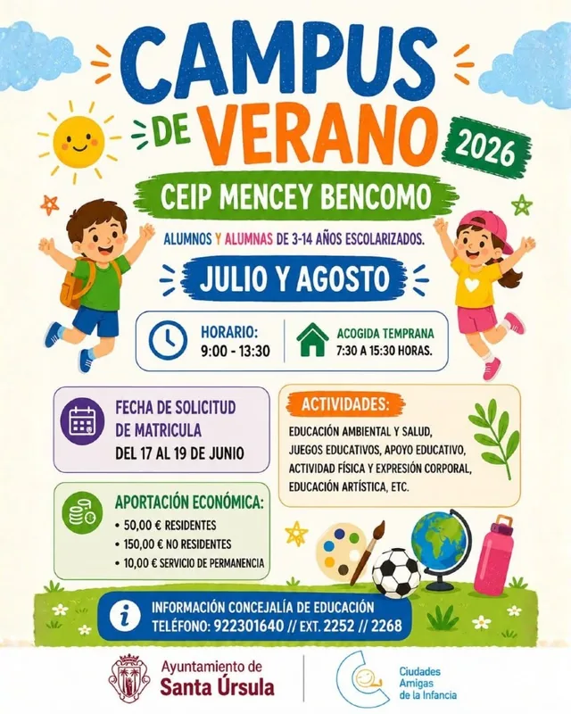 Campus de Verano 2026 — Infantil y Familiar en Santa Úrsula, Tenerife