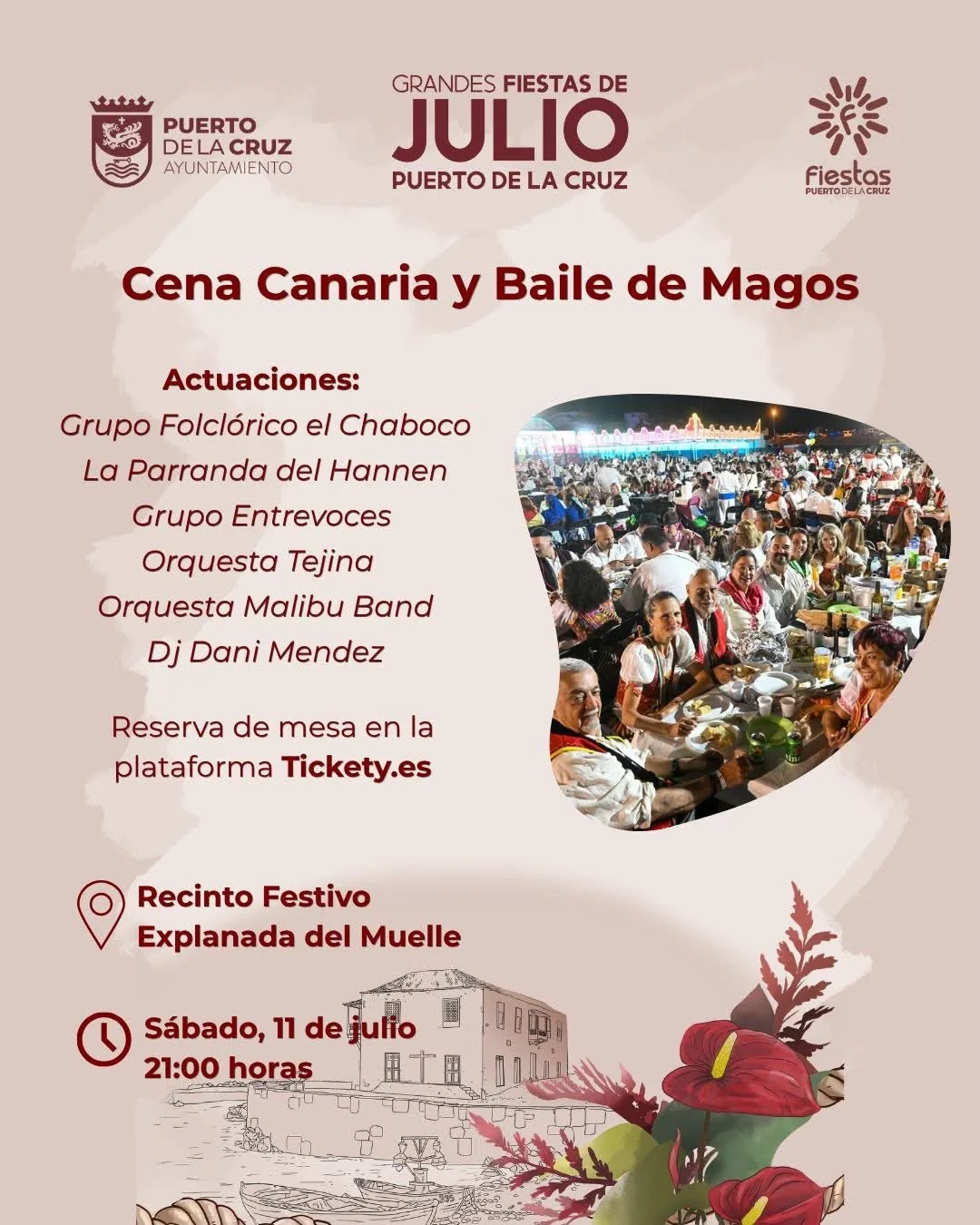 Cena Canaria y Baile de Magos — Fiestas tradicionales / Romerías en Puerto de la Cruz, Tenerife