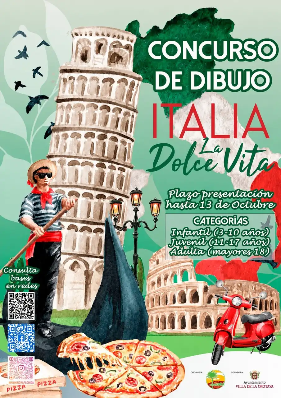 Concurso de Dibujo “Italia, La Dolce Vita” — Talleres y Formación en La Orotava, Tenerife