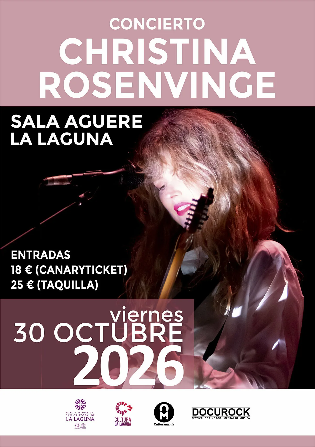 Docurock 2026: Christina Rosenvinge — Fiestas y Festivales en San Cristóbal de La Laguna, Tenerife