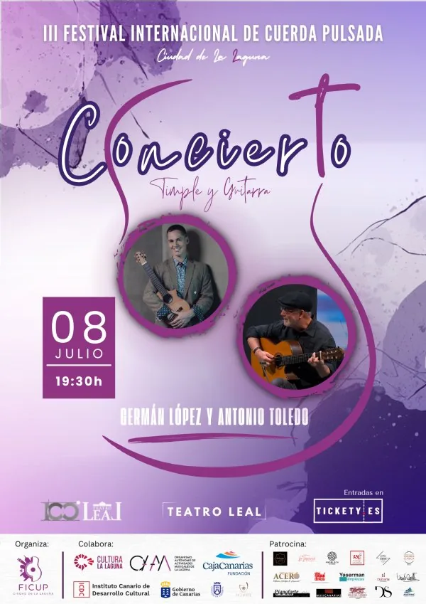 III Festival Internacional de Cuerda Pulsada Ciudad de La Laguna – Germán López y Antonio Toledo: Canela y limón — Música en San Cristóbal de La Laguna, Tenerife