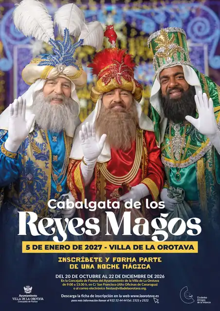 Inscripción para participar en la Cabalgata de los Reyes Magos 2027 — Talleres y Formación en La Orotava, Tenerife