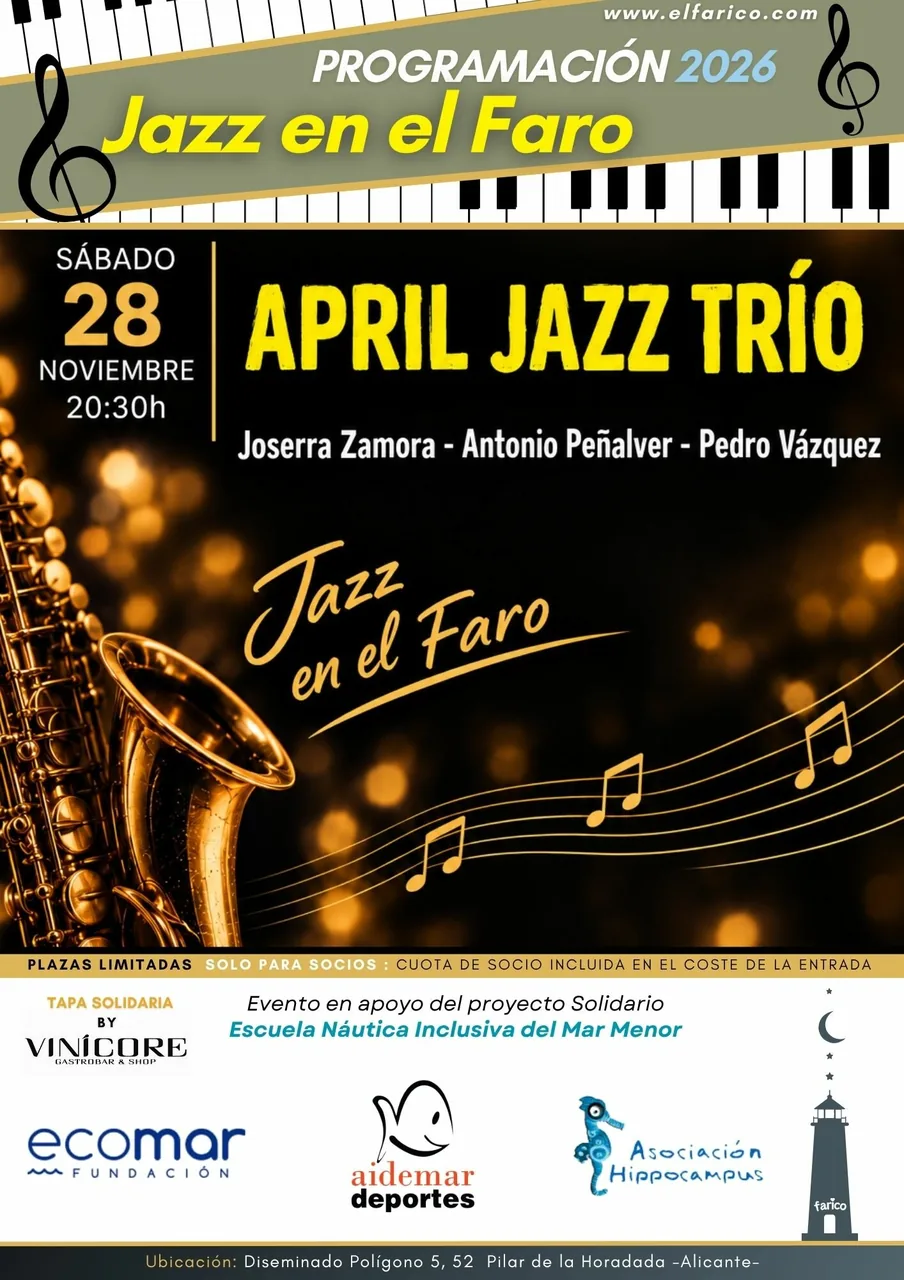 JAZZ AT THE LIGHTHOUSE: APRIL JAZZ TRIO — Music in Arona, Tenerife