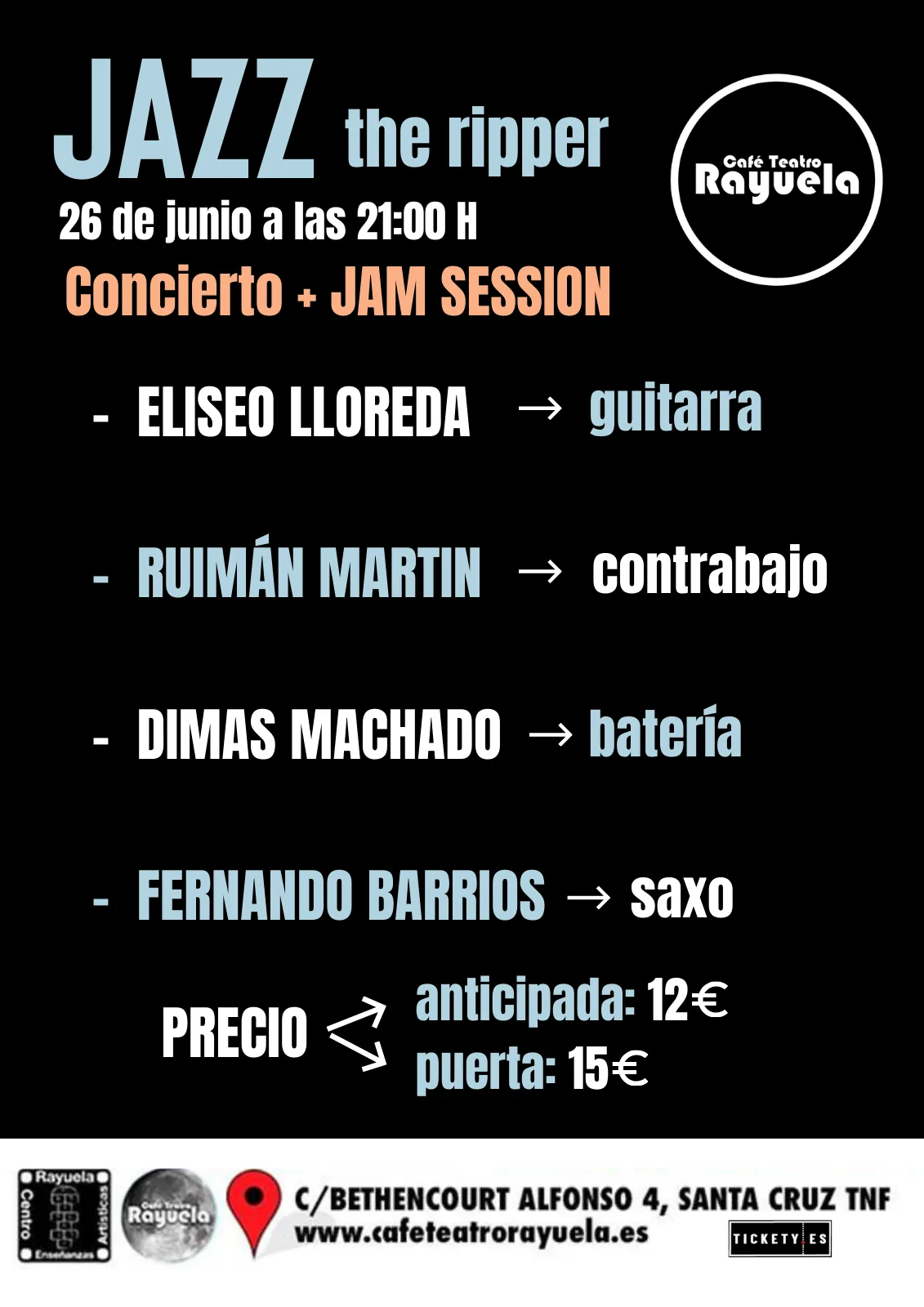 Jazz the Ripper + Jam Session — Música en Santa Cruz de Tenerife, Tenerife