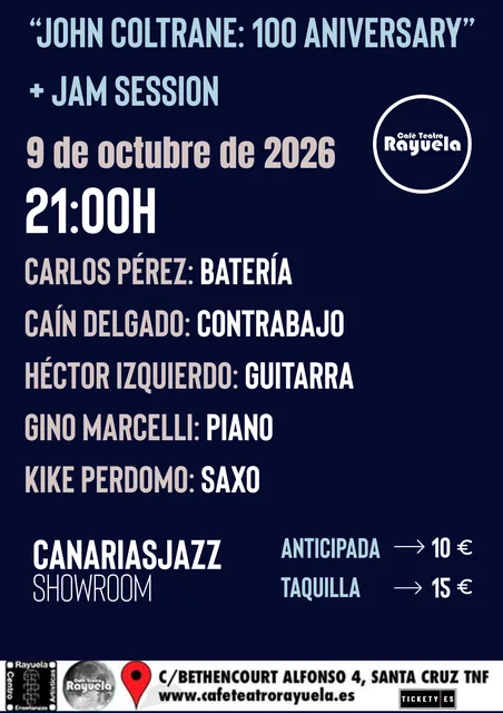 John Coltrane 100th Anniversary + Jam Session at Café Teatro Rayuela — Music in Santa Cruz de Tenerife, Tenerife