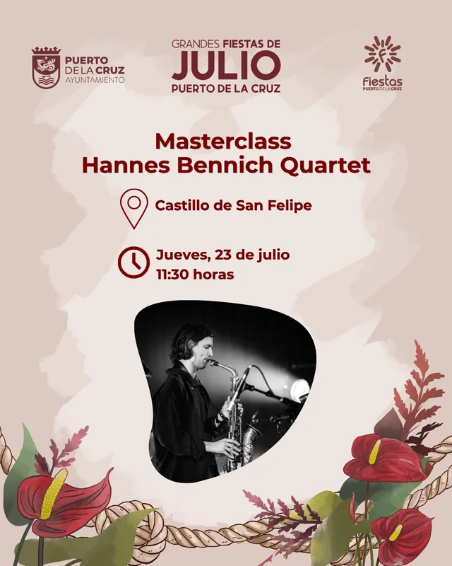 Masterclass Hannes Bennich Quartet — Talleres y Formación en Puerto de la Cruz, Tenerife