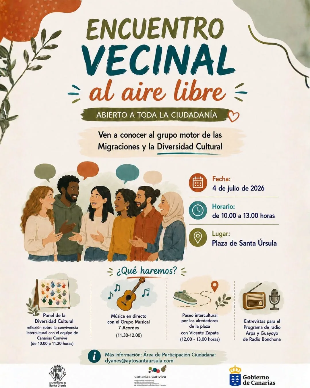 Migraciones y Diversidad Cultural — Talleres y Formación en Santa Úrsula, Tenerife