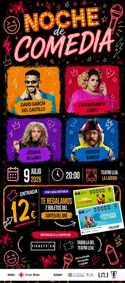 Noche de comedia – Cruz Roja — Teatro y Danza en San Cristóbal de La Laguna, Tenerife