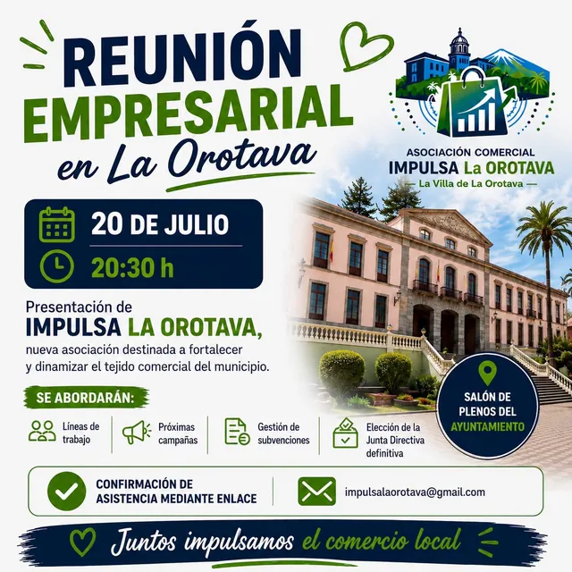 Reunión empresarial y presentación de Impulsa La Orotava — Talleres y Formación en La Orotava, Tenerife