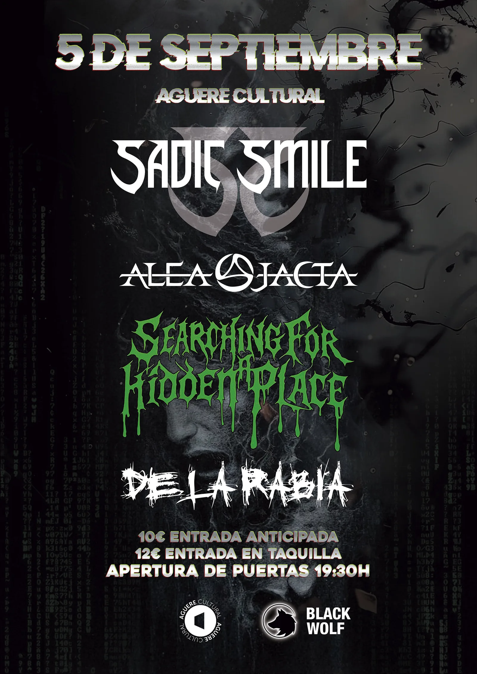 Sadic Smile, Alea Jacta, Searching For a Hidden Place y De La Rabia en concierto — Música en San Cristóbal de La Laguna, Tenerife