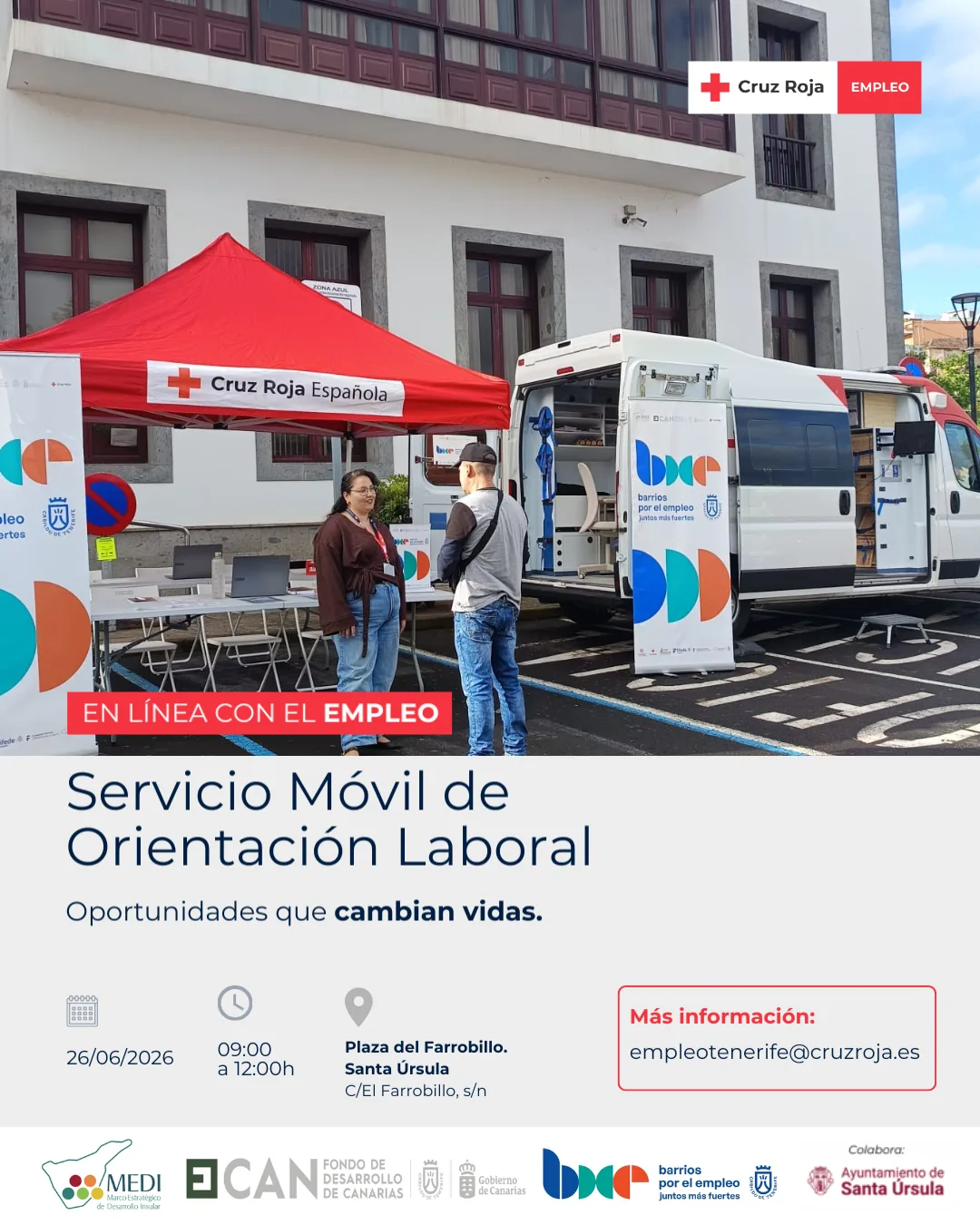 Servicio Móvil de Orientación Laboral de Cruz Roja — Talleres y Formación en Santa Úrsula, Tenerife