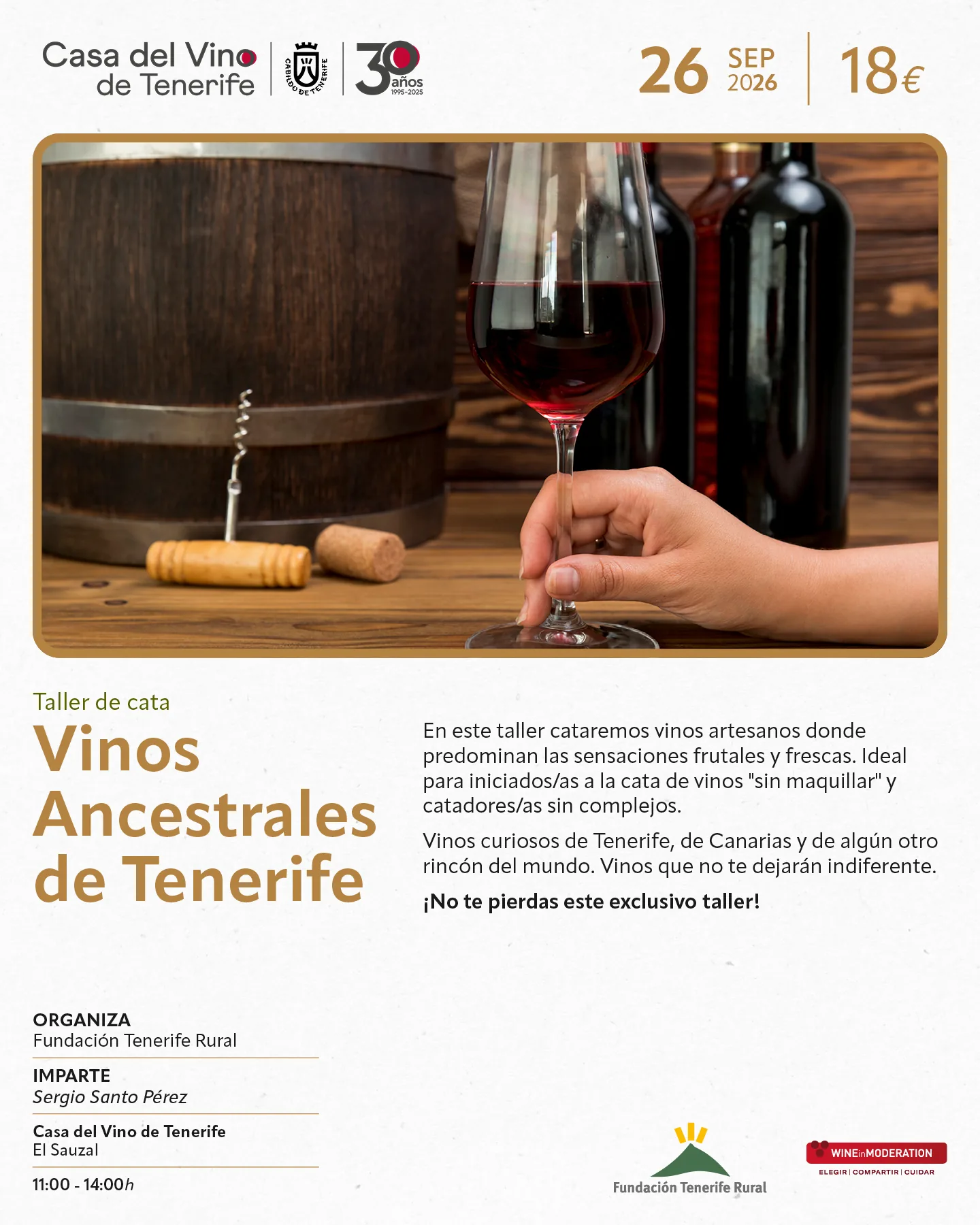 Taller de cata de Vinos Ancestrales de Tenerife — Gastronomía en El Sauzal, Tenerife