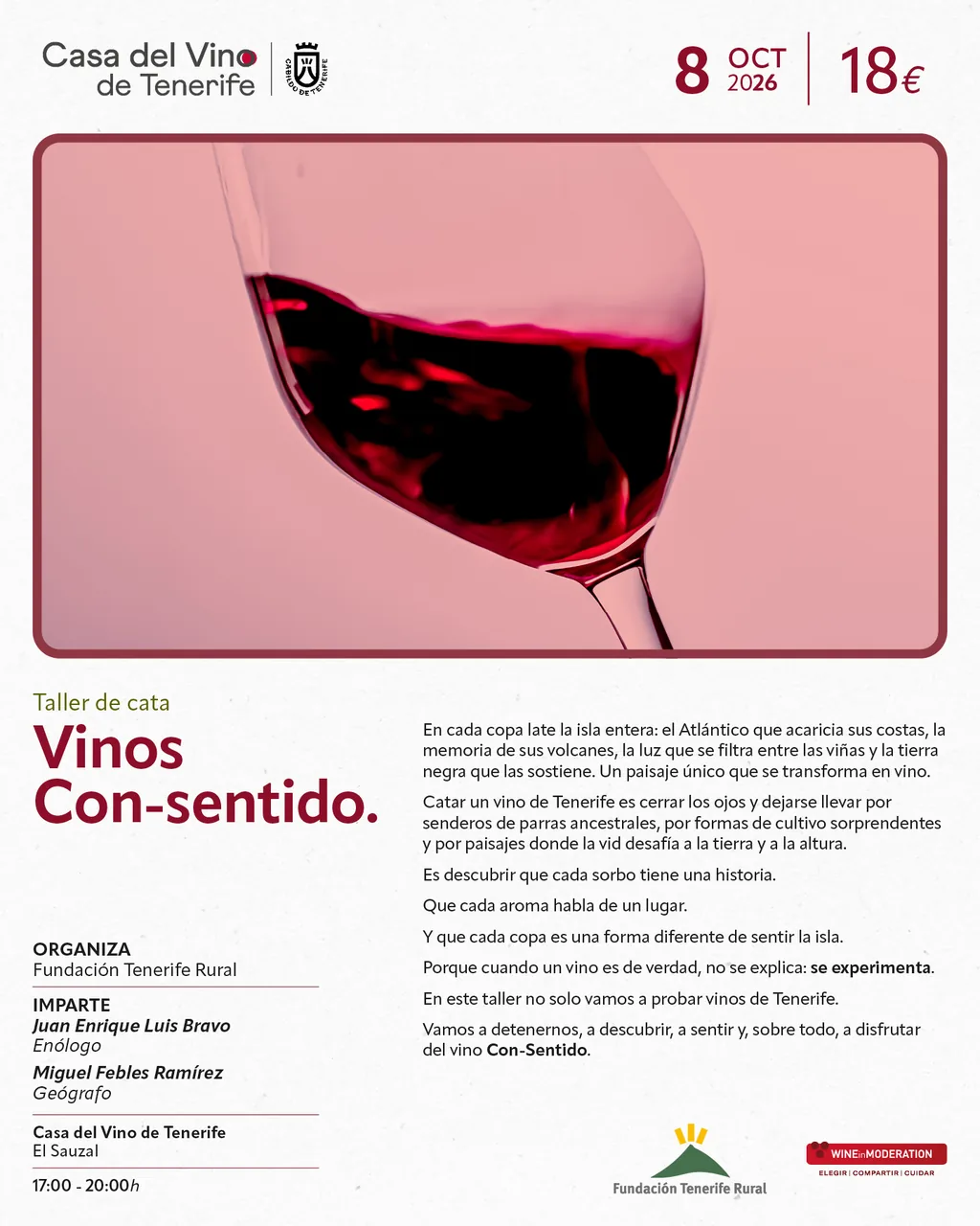 Taller de cata Vinos Con-sentido — Gastronomía en El Sauzal, Tenerife