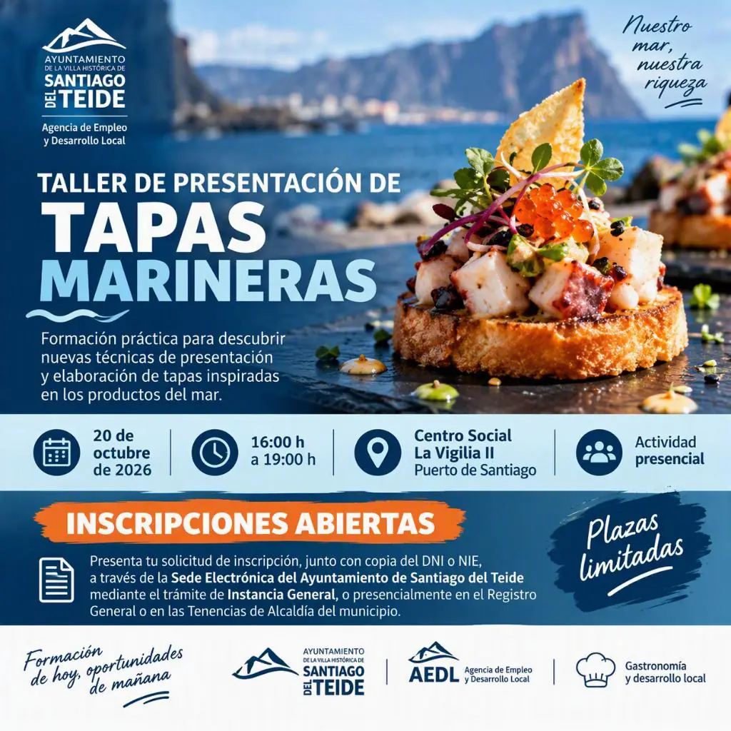 Taller de Presentación de Tapas Marineras — Talleres y Formación en Santiago del Teide, Tenerife