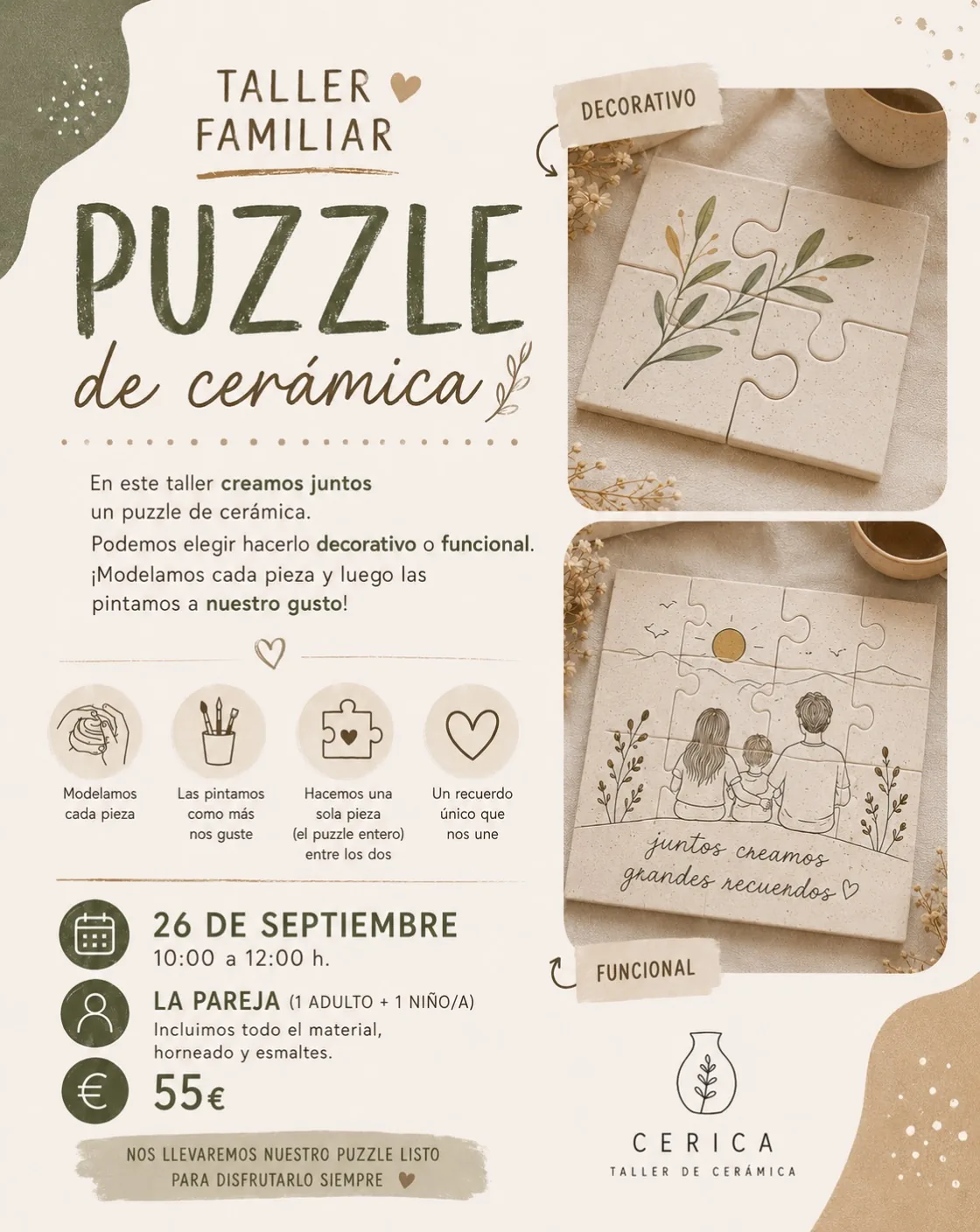 Taller Familiar: Puzzle de Cerámica — Infantil y Familiar en San Cristóbal de La Laguna, Tenerife